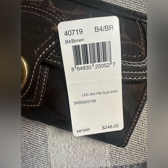 Authentic Coach Vintage Legacy Signature Brown Slim Wallet! NWT - Picture 6 of 7